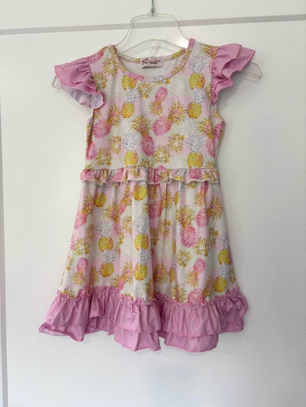 Clover Cottage Pineapple Ruffle Twirl Dress Size 5/6
